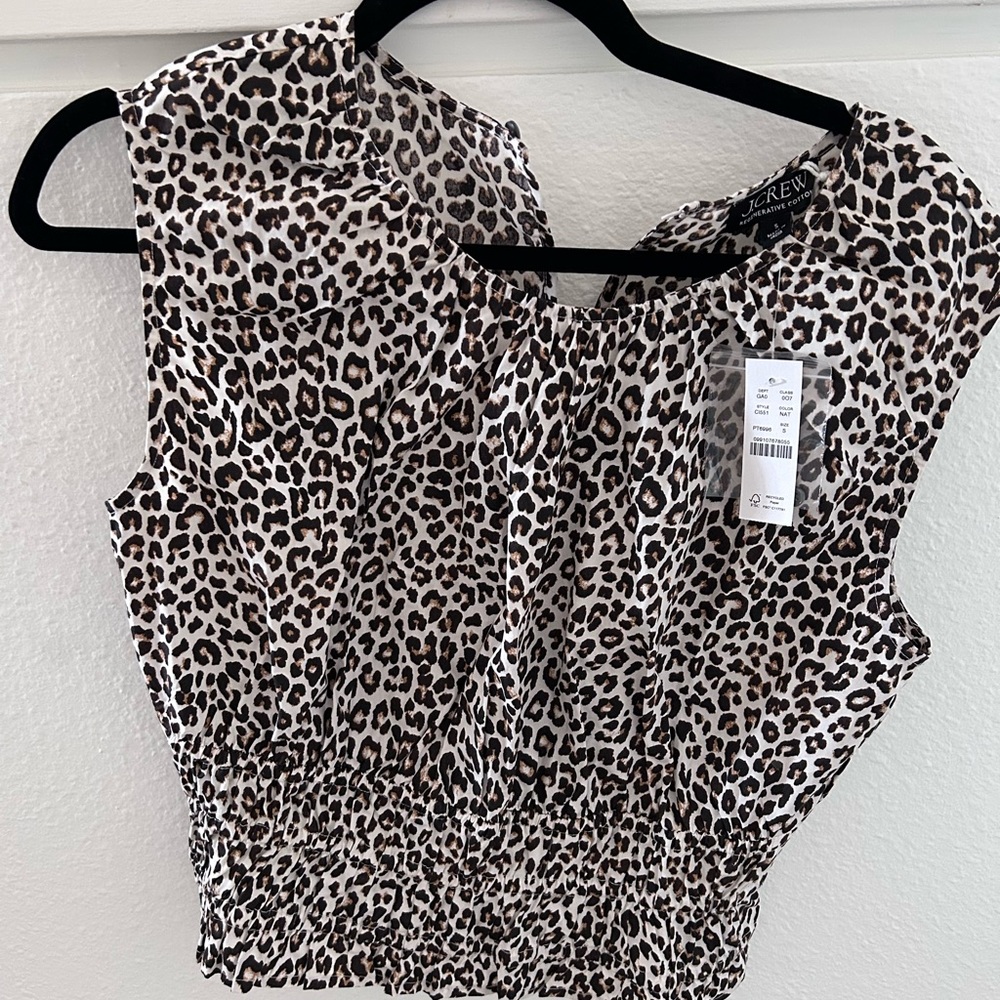 J. Crew Leopard Print  Hyacinth peplum Blouse small NWT - Picture 5 of 5